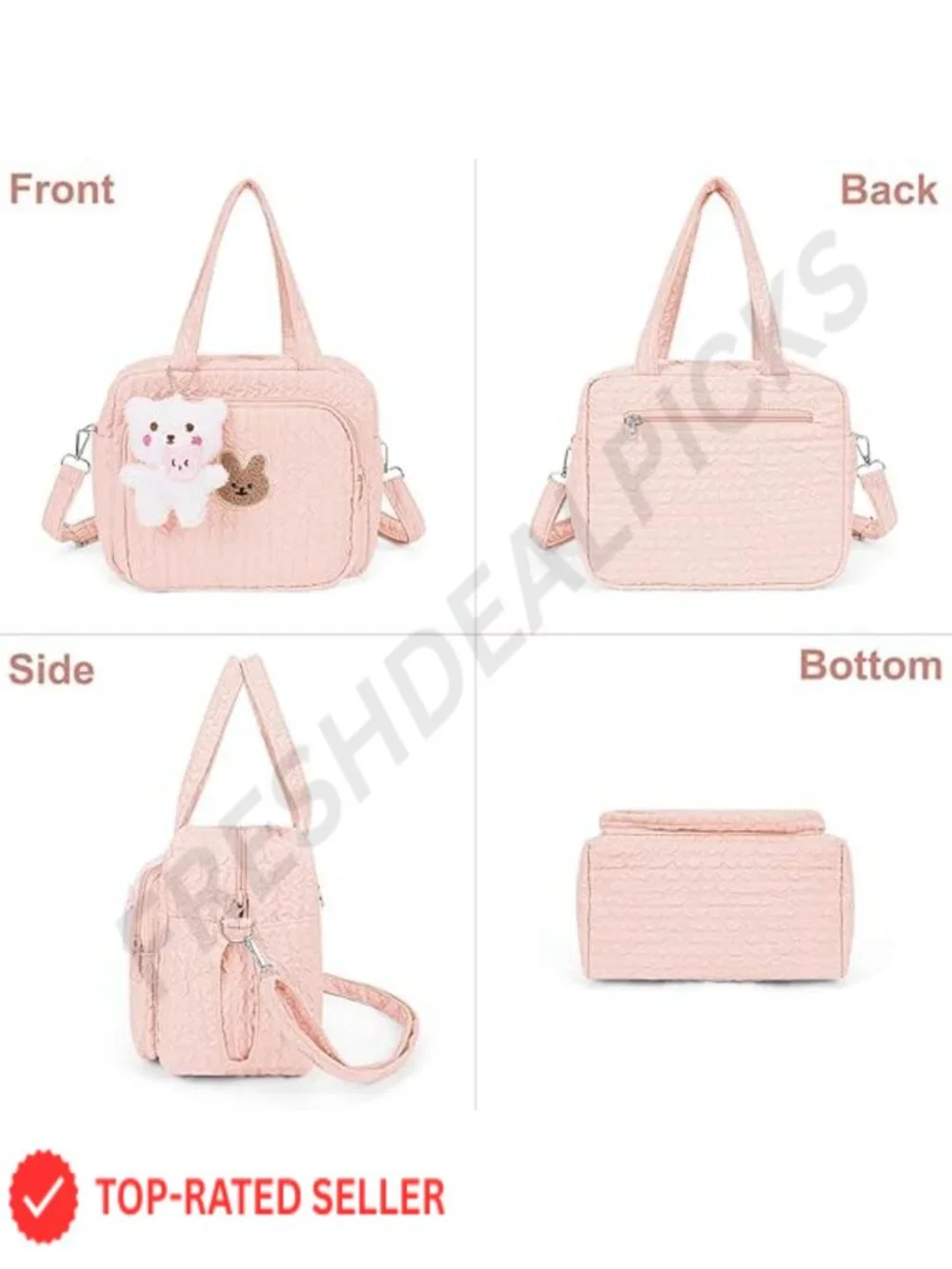 Large Nylon Diaper Bag Tote Crossbody Mom Bag Multi-Pocket Baby Travel Bags